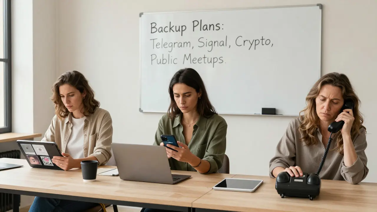Three women in a studio, representing generational differences in how Paris escorts use technology for work.